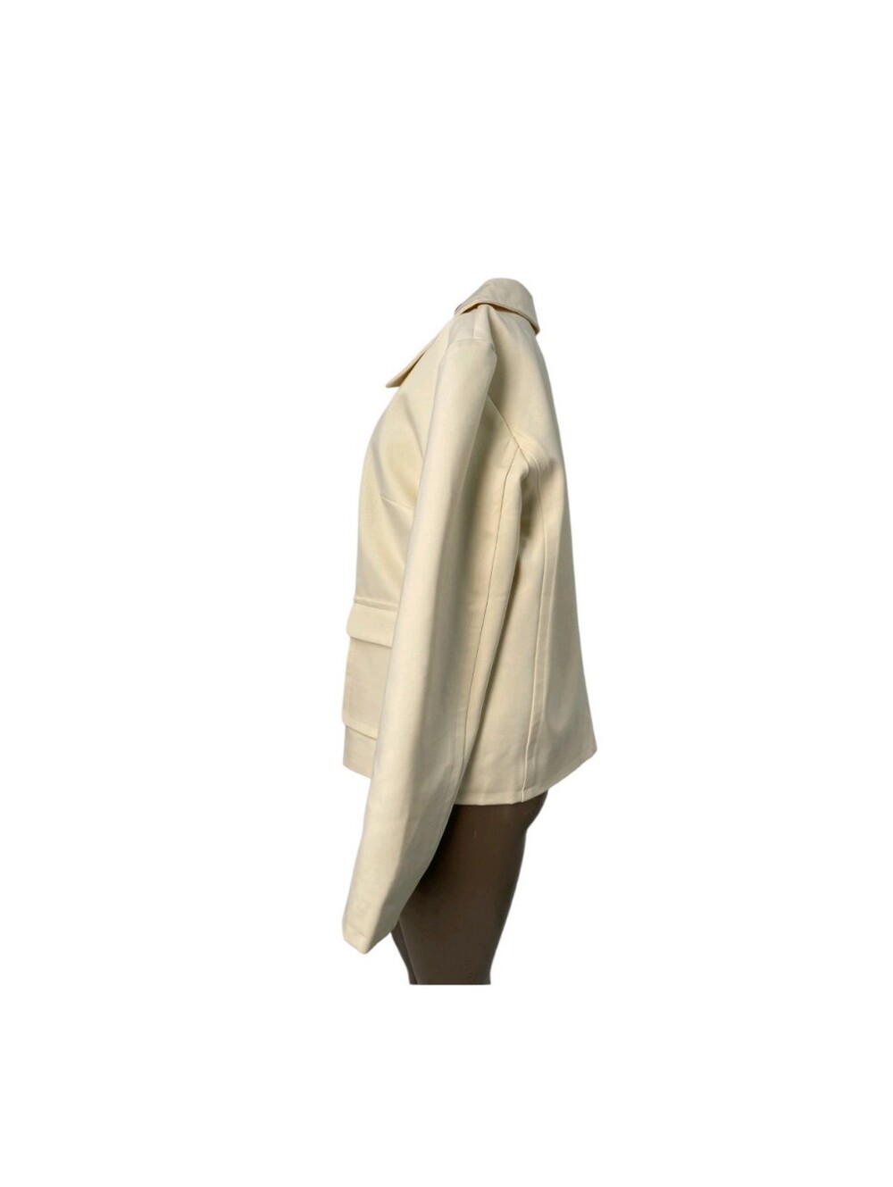 Maeve Womens Blazer Jacket Lemon Icing Yellow Size L Double Breasted Knit5 - Picture 5 of 7